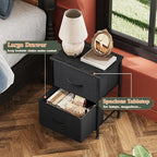 WLIVE Black Nightstand Set of 2, Night Stand - Image 5