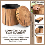 Sorbus Tree Stump Stool, Toy Storage Ottoman 15 Inch Fake Tree Stumps Log Stool - Image 5