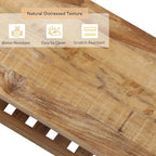 HOKYHOKY Reclaimed Solid Wood Bench-55 Inches Farmhouse Entryway Bench - Image 8