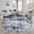 Round Area Rug for Living Room: 6 ft Washable Modern Abstract Soft Thin Rug by FXRHLP