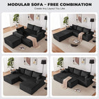 Weture 108” Modular Sectional Couches, Modern Modular U-Shape Sofa - Image 3