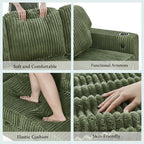 L-Shaped Sectional Couch with Storage and Pull Out Bed, Convertible Sofa Bed - Image 8