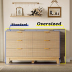 BORNOON Fluted 6 Drawer Dresser, 47.2" Wide Modern Boho Chest of Drawers - Image 3