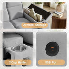 Auvsoce 65" Sleeper Sofa Bed Loveseat, Convertible Couch - Image 3