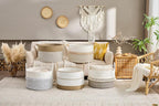 KAKAMAY Cotton Rope Storage Basket, Woven Hamper - Image 7