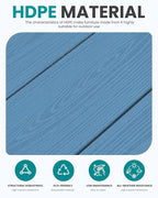 SERWALL HDPE Patio Furniture Set, 5 Piece All Weather Wood-Like Sectional - Image 6