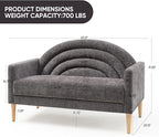 49" Small Loveseat Sofa for Small Spaces, Mid Century Modern Sofa, Linen - Image 2