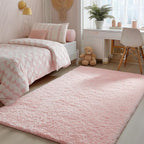 PAGISOFE 3x5 Pink Fluffy Shag Area Rugs by PAGISOFE