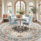 RELEANY 8ft Round Rug, Area Rugs 8ft, Washable Rug, Rugs - Image 2