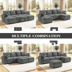 Ihanherry 6-Seater Large Sectional Sofa Bed - Image 8