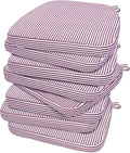AAAAAcessories D-Shaped Chair Cushions, Machine-Washable Cover, Pinstripe Red by AAAAAcessories