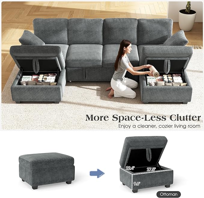 Ihanherry 6-Seater Large Sectional Sofa Bed - Image 5
