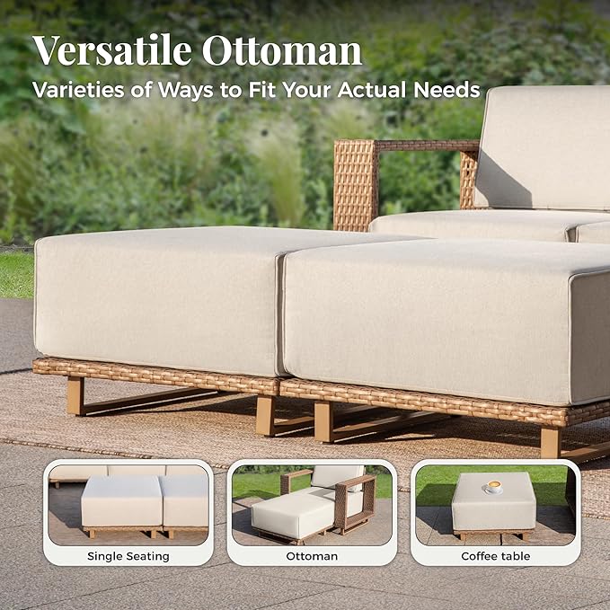 MIXPATIO 8 Pieces Outdoor Patio Furniture Set, Sectional Patio Conversation Set - Image 5