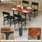 HUAHUU Dining Table Set for 4, Extendable Kitchen Table Cushion Chairs Set of 4 - Image 7