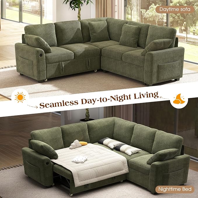 Ihanherry 83-inch 5-Seater Large Sectional Sofa Bed - Image 3
