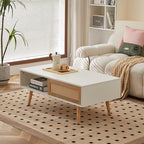 Boho Coffee Table for Living Room, 41.3" Rattan Coffee Table - Image 2