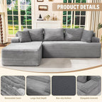 Hobestluk Modular Sectional Sofa Couches L-Shape Couch 3 Seat Modular Sofa - Image 4