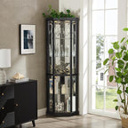 Corner Curio Cabinet, 150lbs Heavy Duty Glass Display Cabinet - Image 6