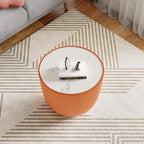 Round Marble Coffee Table Set of 2, 2 Piece White Coffee Table and End Table - Image 8