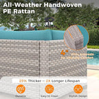 14-Seat Outdoor Wicker Patio Furniture Set - Image 4