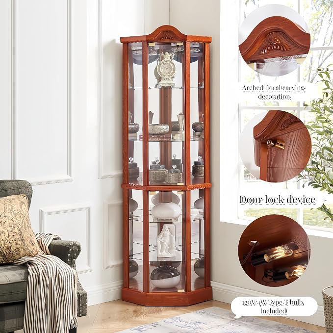 Glass Corner Display Cabinet - Image 6