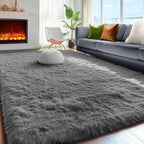PAGISOFE Grey Area Rugs for Living Room Bedroom Rug 5x8 Rugs Soft Plush Fluffy - Image 5