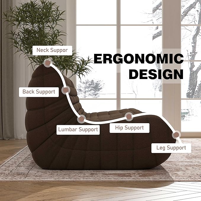 YVDNHP Big Bean Bag Chairs for Adults, 3 Seater Large Bean Bag Chair Sofa - Image 6