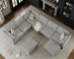 Oversized Modular Sectional Sofa, Solid Wood Frame, Removable Washable Cover - Image 4