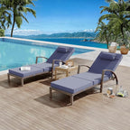 GarveeLife 2-Piece Rattan Patio Folding Chaise Lounge, 5-Position Adjustable by GarveeLife
