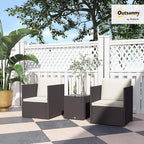 Outsunny 3 Piece Patio Furniture Set, Folding Outdoor Wicker Bistro Set - Image 2