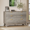 BORNOON Fluted 6 Drawer Dresser, 47.2" Wide Modern Boho Chest of Drawers by BORNOON