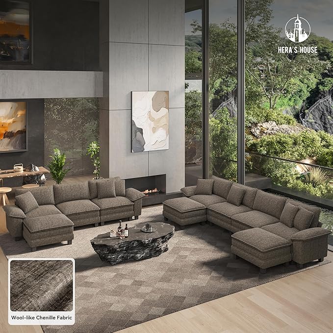 HERA'S HOUSE 88" Modular Sectional Sofa, L Shaped Couches - Image 9