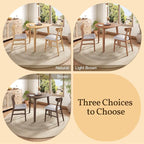 P PURLOVE Modern 3 Piece Table Set, Triangular Table and 2 Curved Wood Chairs - Image 8