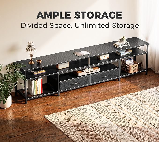 Huuger 79 Inch TV Stand for 85, 90 Inch TV, Entertainment Center - Image 4