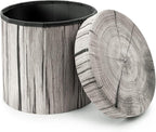 Sorbus Tree Stump Stool, Storage Ottoman 15 Inch Fake Tree Stumps Log Stool by Sorbus