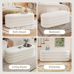 Busaurus Storage Ottoman Bench 49.2 Inch Upholstered Fabric Storage Bench - Image 6