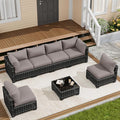 LOUVIXA 7 Piece Outdoor Patio Furniture Set, Outdoor Sectional Sofa, Wicker by LOUVIXA