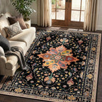 RELEANY Area Rugs 5'x7' Washable Non-Slip, Floral Vintage Distress Print - Image 9