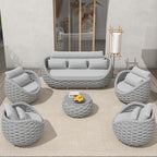 TWT 6-Piece Aluminum Patio Furniture Set, Modern Outdoor Conversation Set by TWT