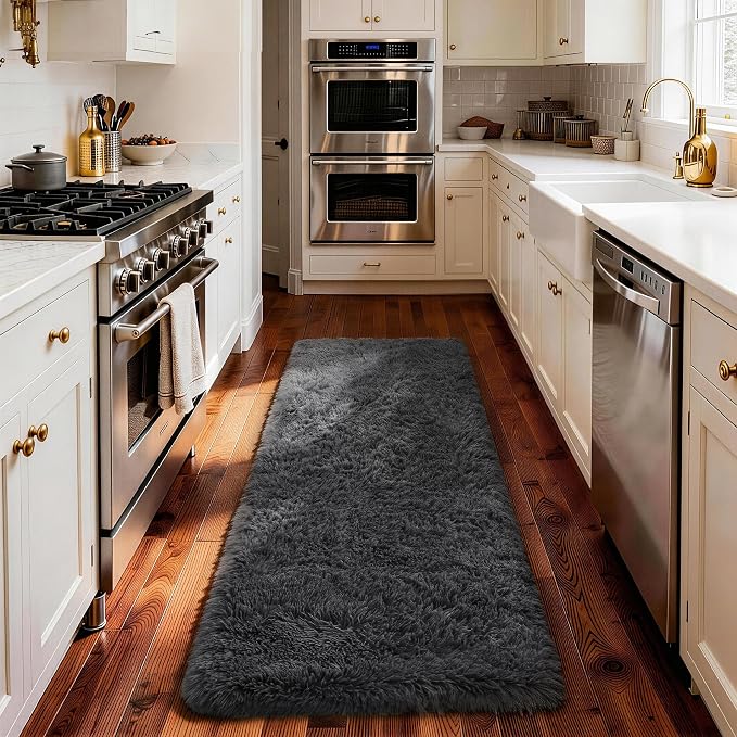 Ophanie Runner Rug for Hallway, 2x5 Upgrade Non-Slip Fluffy Soft Bedside Rugs - Image 5