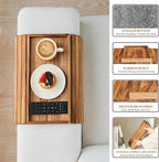 GEHE Acacia Wood Sofa Arm Tray, Foldable Couch Arm Tray Side Table, - Image 7