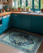 RELEANY Area Rugs 3'x4' Washable Non-Slip, Floral Vintage Distress Print - Image 2