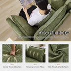111'' Cloud Deep Seat Sectional Couch, Modern Comfy Chenille L Shaped Sectional - Image 4