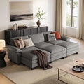 LINSY HOME 123" Modular Sectional Sofa, 3-Seat Corduroy Modern Cloud Couch by LINSYHOME