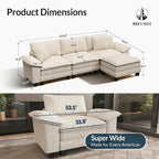 HERA'S HOUSE 124" Modular Sectional Sofa, Oversized L Shaped Couches - Image 2