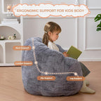 MAXYOYO Kids Bean Bag Chair, Floral Shaped Bean Bag Sofa, Plush Faux Fur - Image 4