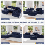 MAXYOYO 104" U Shaped Modular Sectional Sofa - Image 4