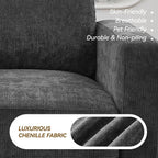 77.4" Chenille Modular Loveseat Oversized Upholstered 2 Seater Sectional Sofa - Image 8
