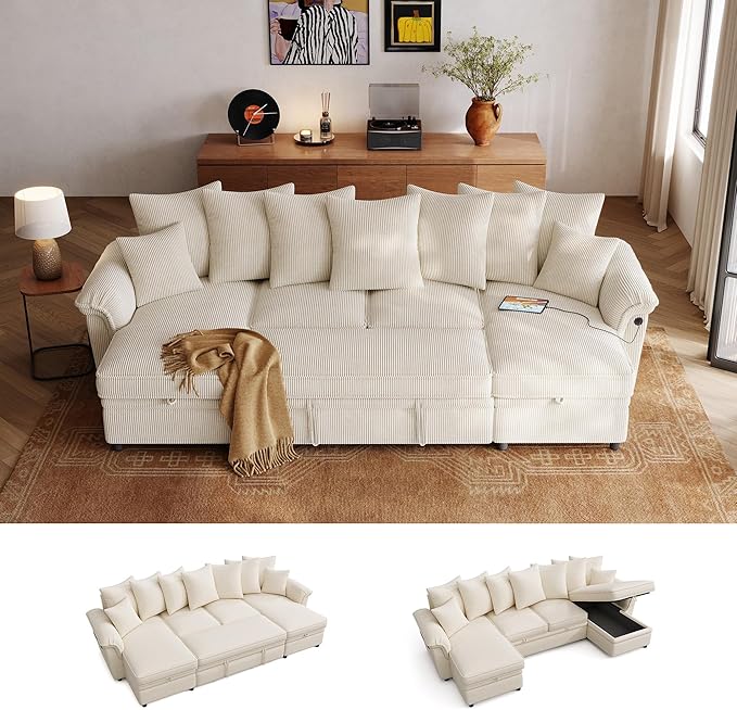LINSY HOME Oversized Sectional Sleeper Sofa by LINSYHOME