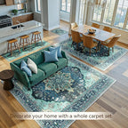 RELEANY Area Rugs 10'x14' Washable Non-Slip, Floral Vintage Distress Print - Image 4